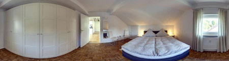 360° Panoramabild: Schlafzimmer Ferienwohnung in Lauterbach
